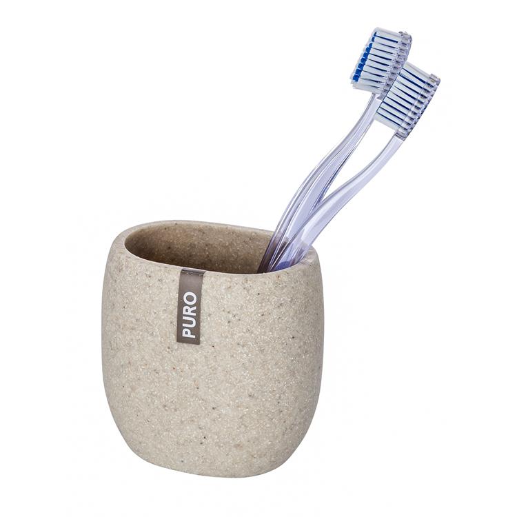 Wenko 1064992 - gobelet à brosse à dents puro beige | 2 pièces