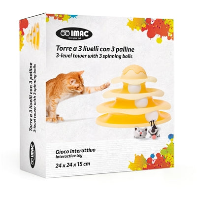 Tour pour chat Imac 3 niveaux jaune