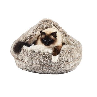 Croci panier chat igloo chiné beige blanc