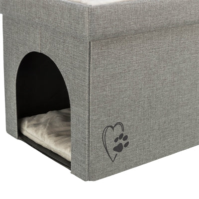 Trixie panier pour chat maison pour chat Kimy Soft 2 étages gris clair