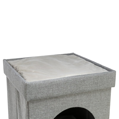 Trixie panier pour chat maison pour chat Kimy Soft 2 étages gris clair