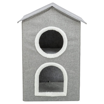 Trixie panier pour chat maison pour chat nora soft 2 étages gris clair