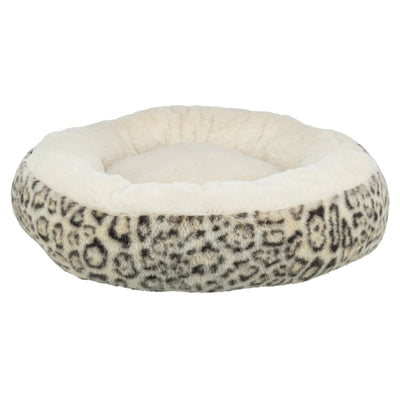Trixie lit pour chien Leo peluche ronde douce crème imprimé léopard