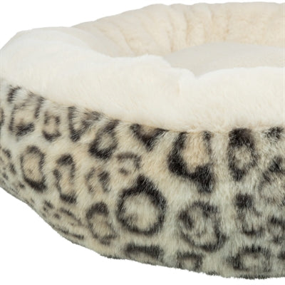 Trixie lit pour chien Leo peluche ronde douce crème imprimé léopard