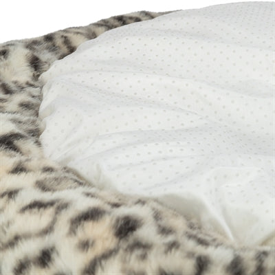 Trixie lit pour chien Leo peluche ronde douce crème imprimé léopard
