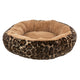 Trixie lit pour chien leo peluche ronde douce imprimé léopard marron