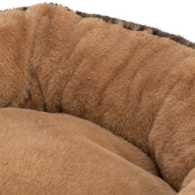 Trixie lit pour chien leo peluche ronde douce imprimé léopard marron