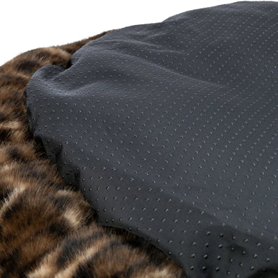 Trixie lit pour chien leo peluche ronde douce imprimé léopard marron