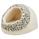 Trixie lit pour chat igloo leo peluche douce crème imprimé léopard
