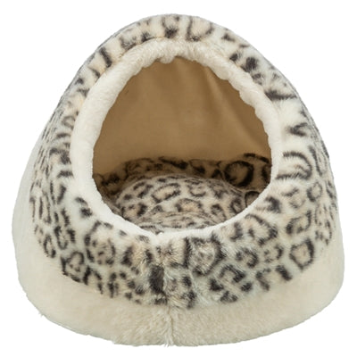 Trixie lit pour chat igloo leo peluche douce crème imprimé léopard