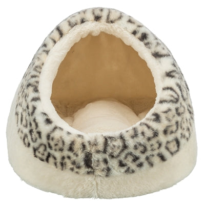 Trixie lit pour chat igloo leo peluche douce crème imprimé léopard