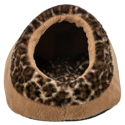 Trixie lit pour chat igloo leo peluche douce imprimé léopard marron