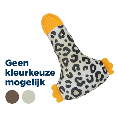 Trixie canard en peluche imprimé léopard avec herbe à chat assortie