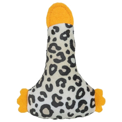Trixie canard en peluche imprimé léopard avec herbe à chat assortie
