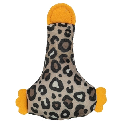 Trixie canard en peluche imprimé léopard avec herbe à chat assortie