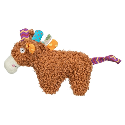Peluche cheval Trixie avec herbe à chat cataire marron