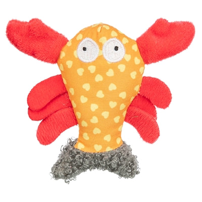 Peluche Trixie en tissu homard avec herbe à chat orange