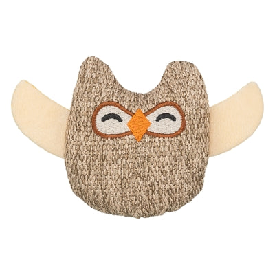 Peluche Trixie hibou en tissu avec herbe à chat beige