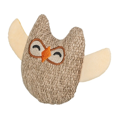 Peluche Trixie hibou en tissu avec herbe à chat beige