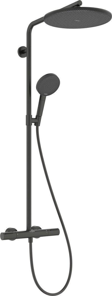 Hansgrohe Raindance Alive s Puro - Colonne de douche - Thermostat Ecostat - Taille 300 mm - 1 fonction jet - Chrome noir brossé