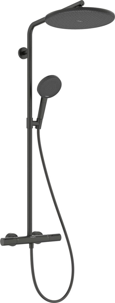 Hansgrohe Raindance Alive s Puro - Colonne de douche - Thermostat Ecostat - Taille 300 mm - 1 fonction jet - Chrome noir brossé