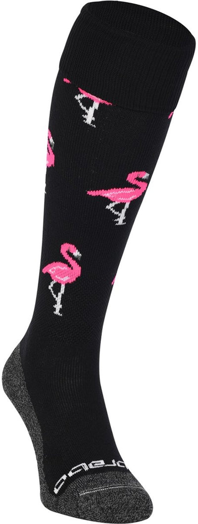 Brabo bc8460b chaussettes flamingo noir rose chaussettes de sport unisexes - noir rose