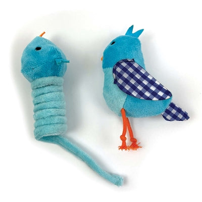 Happy pet tabby patch oiseau bleu