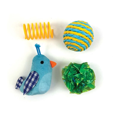 Happy pet tabby patch oiseau multipack bleu