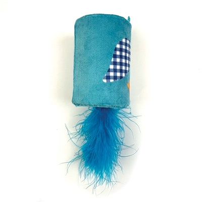 Happy pet tabby patch oiseau hochet et rouleau bleu