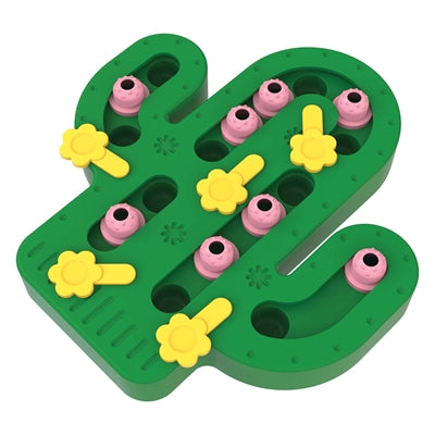 Jouet d'intelligence de puzzle de cactus de patch tabby d'animal familier heureux