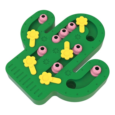 Jouet d'intelligence de puzzle de cactus de patch tabby d'animal familier heureux