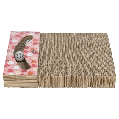 Trixie griffoir Saint-Valentin avec boules rectangulaire en carton saumon