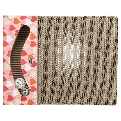 Trixie griffoir Saint-Valentin avec boules rectangulaire en carton saumon