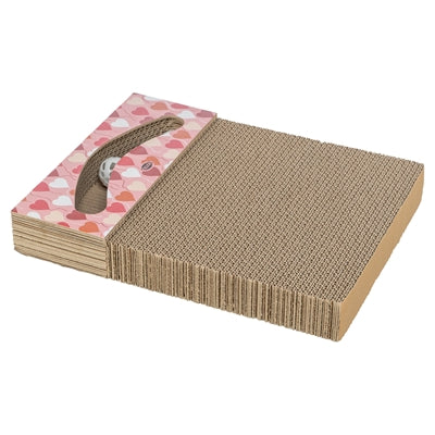Trixie griffoir Saint-Valentin avec boules rectangulaire en carton saumon