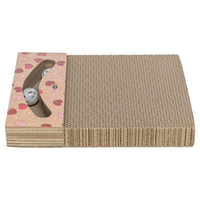 Trixie planche à gratter Valentine avec boules rectangulaire en carton abricot