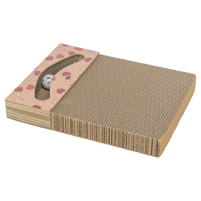 Trixie planche à gratter Valentine avec boules rectangulaire en carton abricot