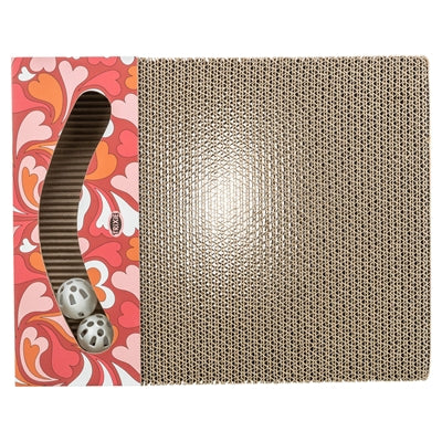 Trixie planche à gratter Valentine avec boules rectangulaire en carton rouge