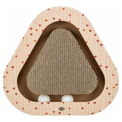 Trixie planche à gratter Valentine avec boules triangulaires en carton abricot
