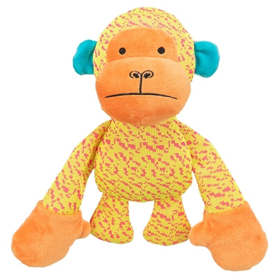 Tissu Trixie avec des singes jaune orange