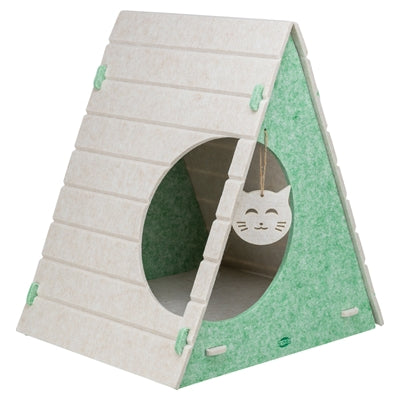 Trixie panier pour chat boîte de jeu Lucy triangulaire feutre vert sable