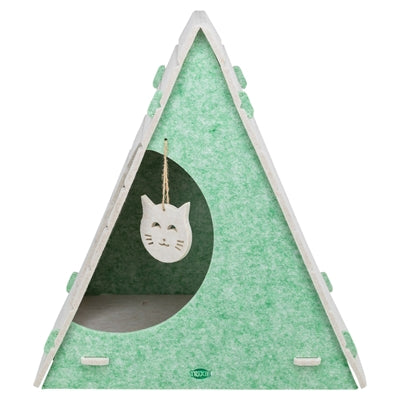 Trixie panier pour chat boîte de jeu Lucy triangulaire feutre vert sable