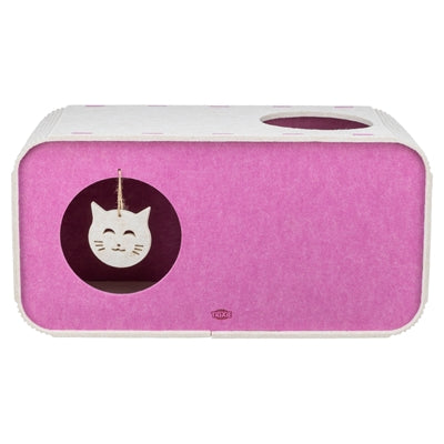 Trixie boîte de jeu merle carré feutre rose sable