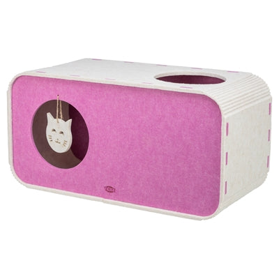 Trixie boîte de jeu merle carré feutre rose sable