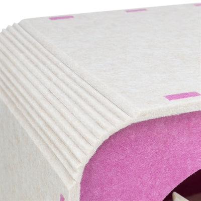 Trixie boîte de jeu merle carré feutre rose sable