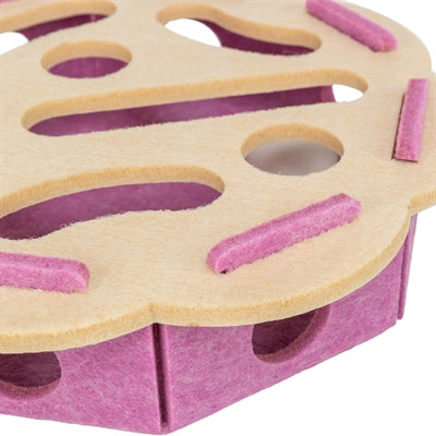 Trixie trou'n'roll fleur feutre rose beige