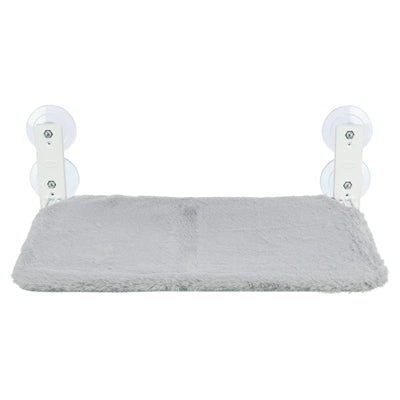 Trixie hamac de fenêtre pliable en peluche maille blanc gris