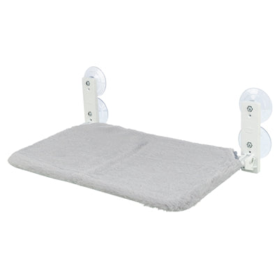 Trixie hamac de fenêtre pliable en peluche maille blanc gris