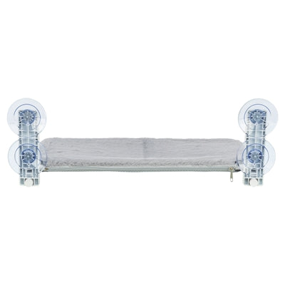 Trixie hamac de fenêtre pliable en peluche maille blanc gris
