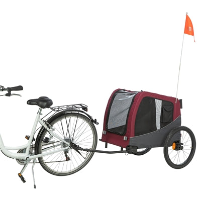 Trixie chien vélo chat gris rouge