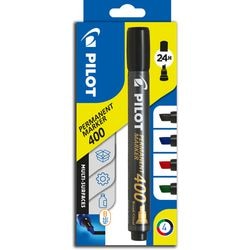 Marqueur permanent pilot 400 pointe biseautée assorti paquet de 4 pièces